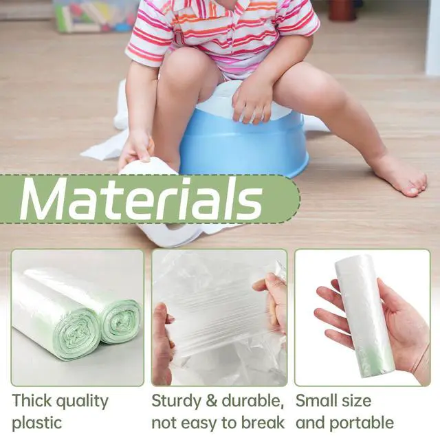Alt view image 3 of 7 - 100 Pack Potty Chair Liners with Drawstring,Training Toilet Seat Potty Bags,Disposable Cleaning Bag for Kids Toddler Adults Pet Outdoors(44 x 24 cm)