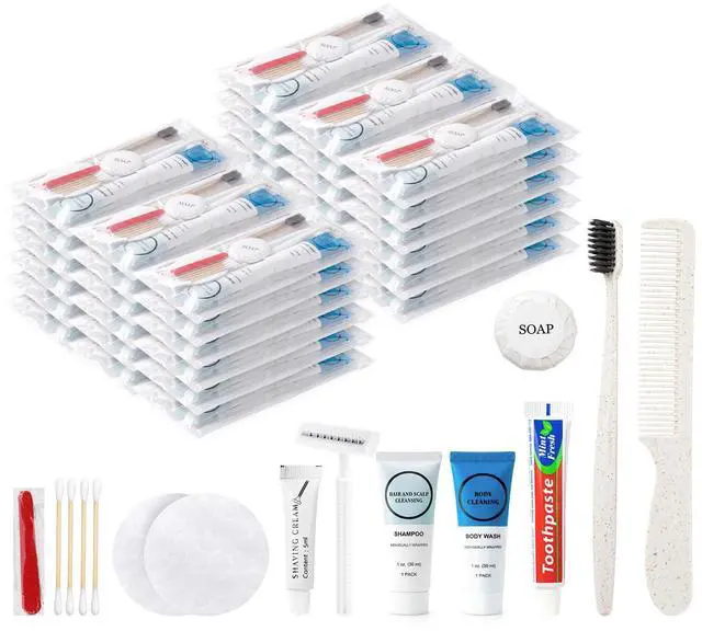 Main image of 20 Kits Travel Toiletry Kit Bulk, 9-in-1 Disposable Personal Hygiene Kit, Basic Toiletry Kits for Men Women, Homeless Care Supplies Charity Kit for Guest, Hotel, Camping, Travel, Donation