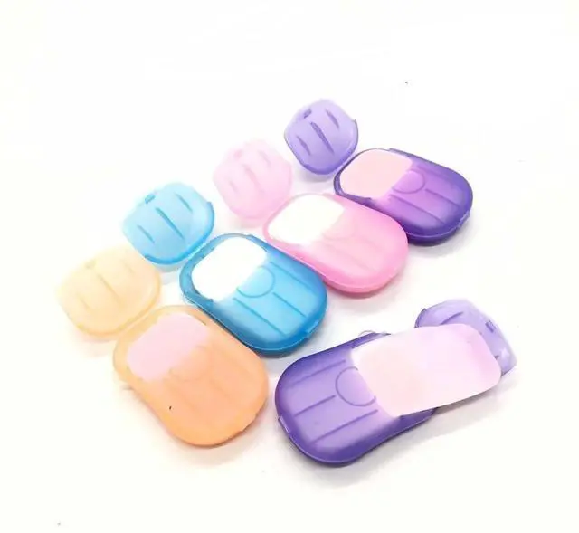 Main image of 6 Packs Portable Disposable Travel Hiking Washing Hand Bath Toiletry Paper Soap Sheets(Random Color)