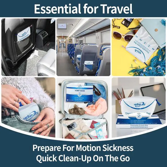 Alt view image 6 of 6 - Absorbent Vomit Bag Disposable,12Pcs Emesis Bags-Turns Vomit into Gel,Leak Resistant Barf Bag,900ml Portable Nausea Bags for Travel Motion Sickness,Pregnancy,Kids,Taxi,car