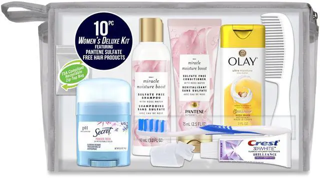 Alt view image 3 of 6 - Womens Deluxe Kit 10 PC Kit Featuring: Sulfate Free Hair, Face & Body, Oral Care, Travel-Size Travel Essentials