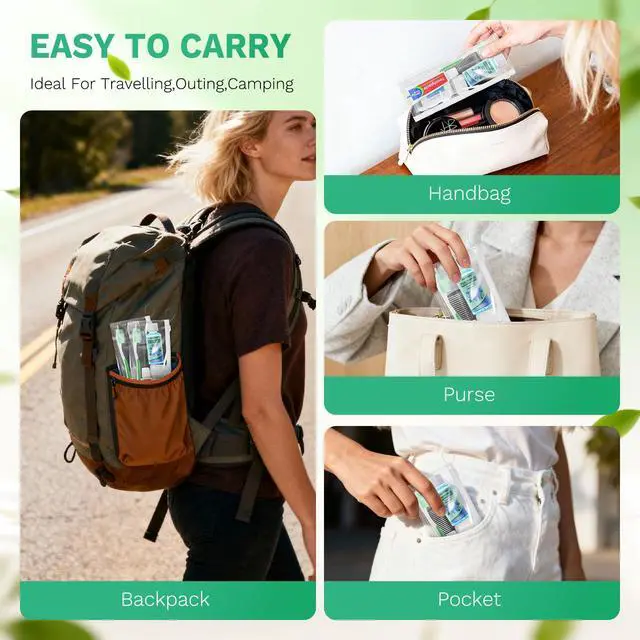 Alt view image 3 of 7 - 30 Set Personal Care Travel Toiletries Sets Bulk,8-IN-1 Disposable Toothbrushes with Toothpaste and Floss,Mouthwash,Comb,Soap,Cover,Zip Bag Toiletry Travel Toothbrush Kit for Homeless,Hotel,Charity