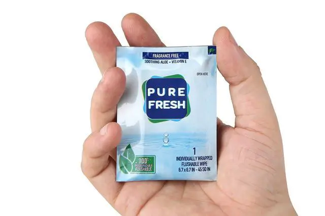 Alt view image 5 of 5 - PureFresh Wet Wipes Flushable Individually Wrapped for Travel 40 Singles
