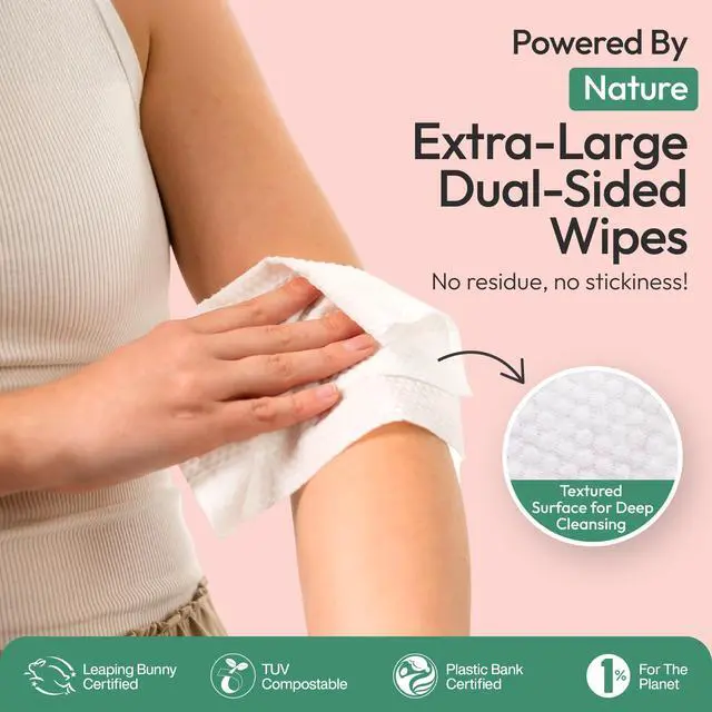 Alt view image 5 of 6 - Travel Deodorant Wipes - 50 Count - Variety Pack - pH Balanced, Hypoallergenic Mini Deodorant Wipes For Women and Men - Plastic-Free, Individually Wrapped Underarm & Body Wipes