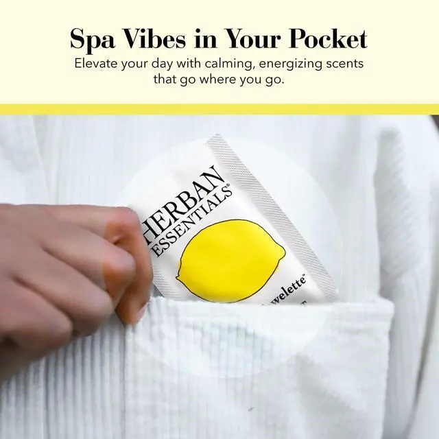 Alt view image 7 of 7 - Lemon Wipes & Towelettes - Essential Oil Wipes for Make Up, Hands, Face & Body - Travel Size Essentials & Toiletries - Natural, Individually Wrapped, Disposable & Moist (20 count)