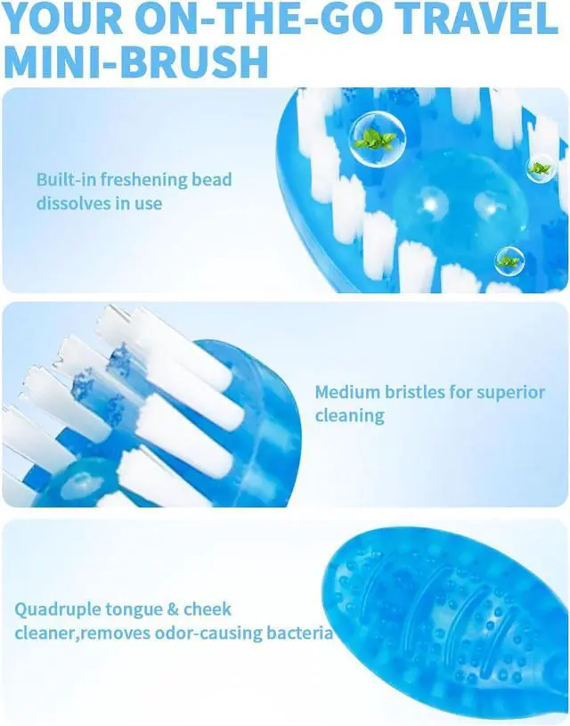 Alt view image 6 of 7 - 5 in 1 Disposable Mini Toothbrushes Travel Size with Toothpaste, Floss, Pick & Tongue Scraper, Individually Wrapped, Portable Oral Care Set, 24 Packs, Mix 4 Flavors