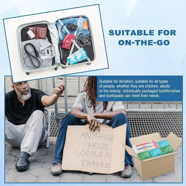 Alt view image 4 of 7 - Bulk Hygiene Kits for Homeless,Disposable Toothbrushes with Toothpaste and Comb for Homeless Individually WrappedBasic Toiletry Kits Travel Size Shampoo And Body Wash For Hotel,Air Bnb Charity(20)