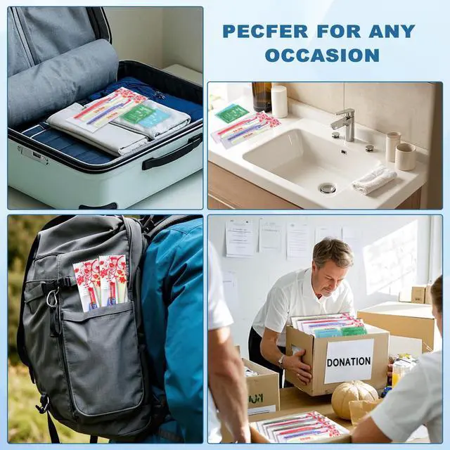 Alt view image 6 of 7 - Bulk Hygiene Kits for Homeless,Disposable Toothbrushes with Toothpaste and Comb for Homeless Individually WrappedBasic Toiletry Kits Travel Size Shampoo And Body Wash For Hotel,Air Bnb Charity(20)