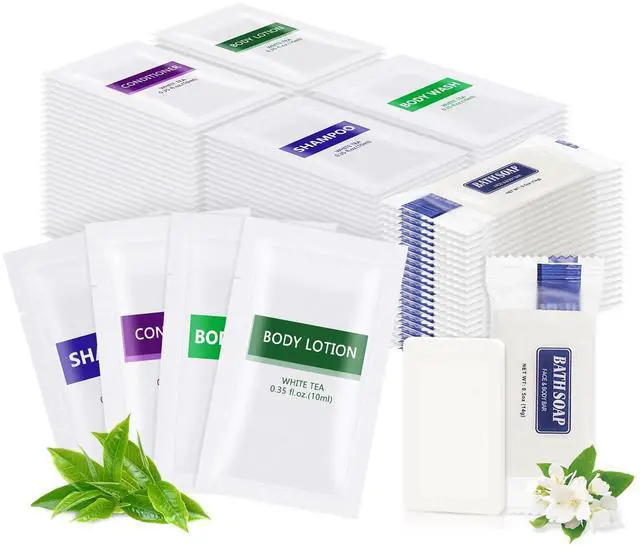 Main image of 5IN1 Toiletries Bulk Travel Size Set(100 Pcs) 5-Piece Set: 20pcs Travel Size Body Wash, 20pcs Hotel Shampoo, 20pcs Mini Conditioner, 20pcs Body Lotion, 20psc Bar Soap, Bulk Mini Guest Amenities Supply