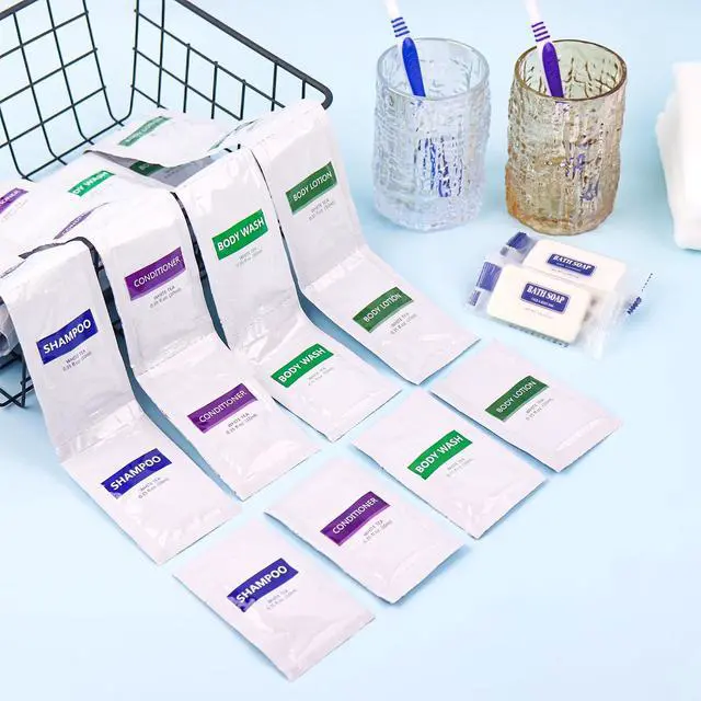 Alt view image 6 of 7 - 5IN1 Toiletries Bulk Travel Size Set(100 Pcs) 5-Piece Set: 20pcs Travel Size Body Wash, 20pcs Hotel Shampoo, 20pcs Mini Conditioner, 20pcs Body Lotion, 20psc Bar Soap, Bulk Mini Guest Amenities Supply