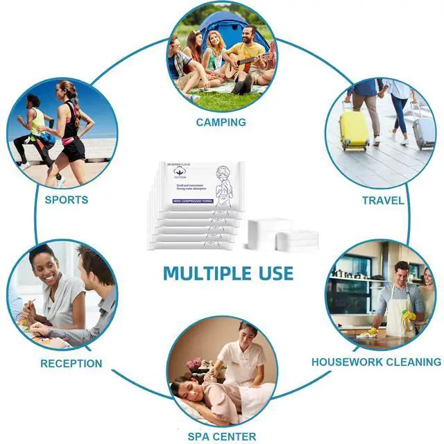 Alt view image 2 of 7 - 30 Pcs Disposable Washcloths for Travel Compressed Towels Cotton Thick Portable Reusable Face Towel Tablets Outdoor Camping Hiking Sports Beauty Salon Cleaning Travel Kit for Hotel 11.8 x 9.5 inches
