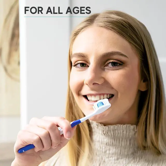 Alt view image 5 of 6 - 104 Pack Bulk Toothbrushes w/ Cover Caps, Individually Wrapped Disposable Travel Toothbrush, Value Size, Long Lasting 3+ Months, Med-Soft Manual Teeth Brush Bristles, 4 Colors (Red Green Blue Pink)