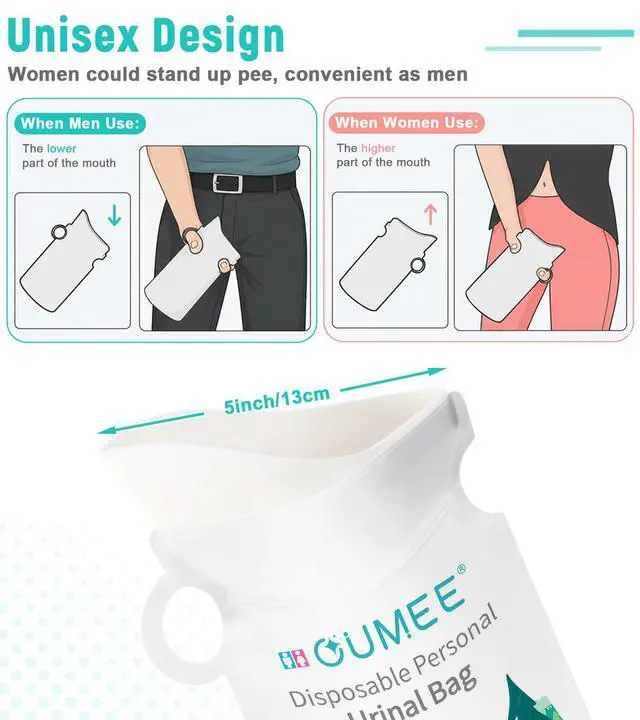 Alt view image 7 of 7 - 8/12/20/23/28 Pcs Emergency Disposable Urinal Bags, 700 ML Camping Pee Bags Unisex Urine Bag Vomit Bag for Travel Traffic Jam Portable Toilet Bag for Men Women (12)