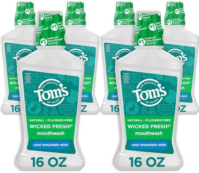 Main image of Natural Wicked Fresh Alcohol-Free Mouthwash, Cool Mountain Mint, 16 oz. 6-Pack (Packaging May Vary)