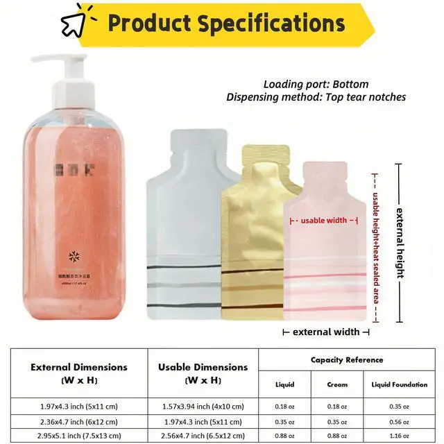Alt view image 6 of 7 - Disposable Mylar Bags Powder Sample Pouch Pink 1.97x4.33 inch 100 Pcs