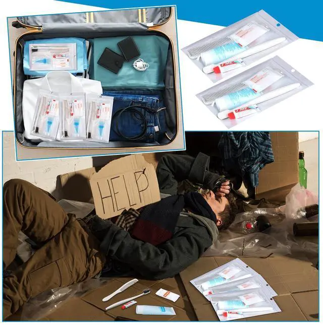 Alt view image 5 of 7 - 48 Sets Basic Toiletry Kits Homeless Care Package Supplies Personal Hygiene Kits Bulk Include Disposable Toothbrush Toothpaste 30 Ml Shampoo Comb Bath Soap for Women Men Travel Charity Hotel