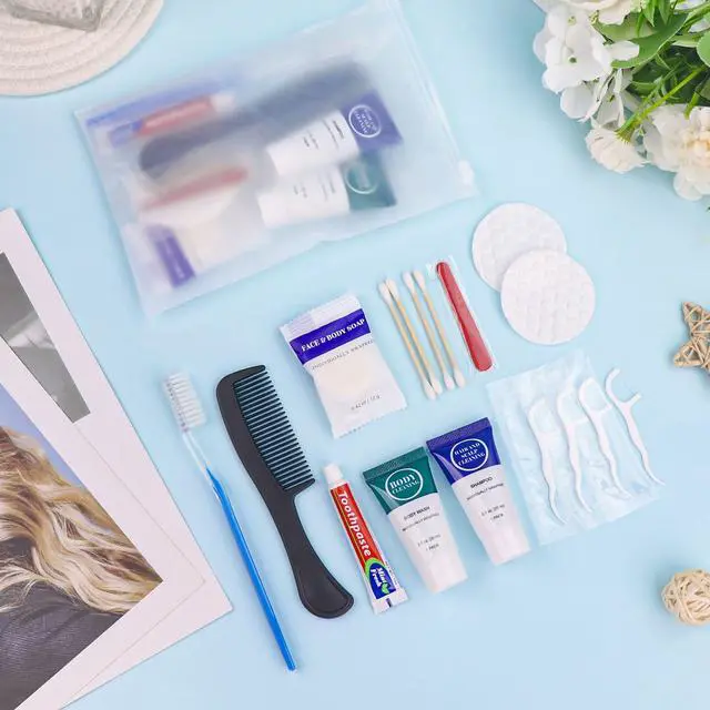 Alt view image 7 of 7 - Toiletry Kits Travel Essentials Disposable Hygiene in Bulk, Trial Size Toiletries Supplies Individually Wrapped Traveling Personal Care Items, for Camping, Hotel, Homeless, Charity, 8-in-1 (5-Pack)
