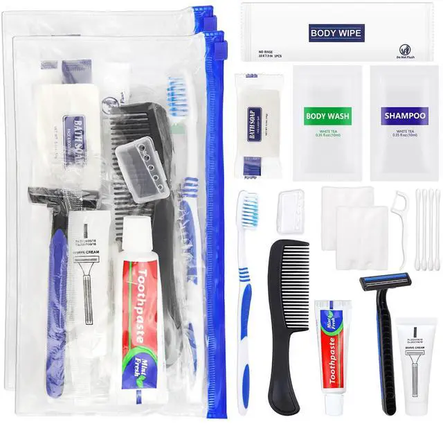 Main image of Basic Toiletry Kits, Individually Packed, Personal Hygiene Bulk Homeless Care Package Supplies, Travel Size for Men Women Charity, Disposable Toothbrushes With Toothpaste Set