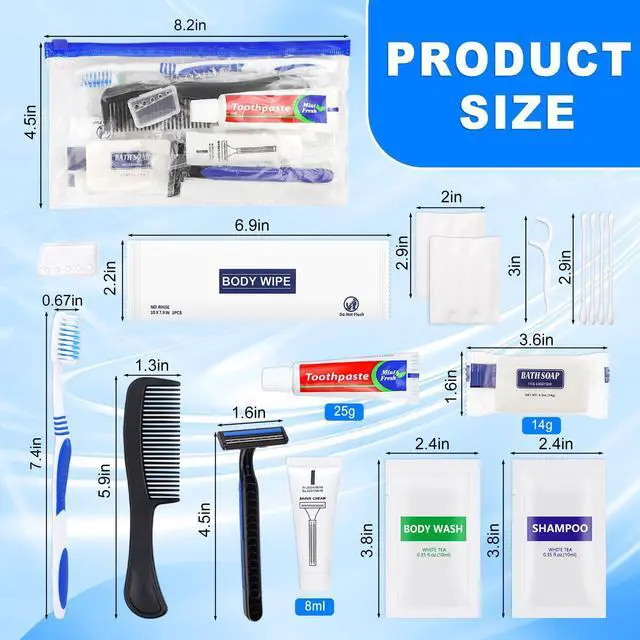 Alt view image 2 of 7 - Basic Toiletry Kits, Individually Packed, Personal Hygiene Bulk Homeless Care Package Supplies, Travel Size for Men Women Charity, Disposable Toothbrushes With Toothpaste Set