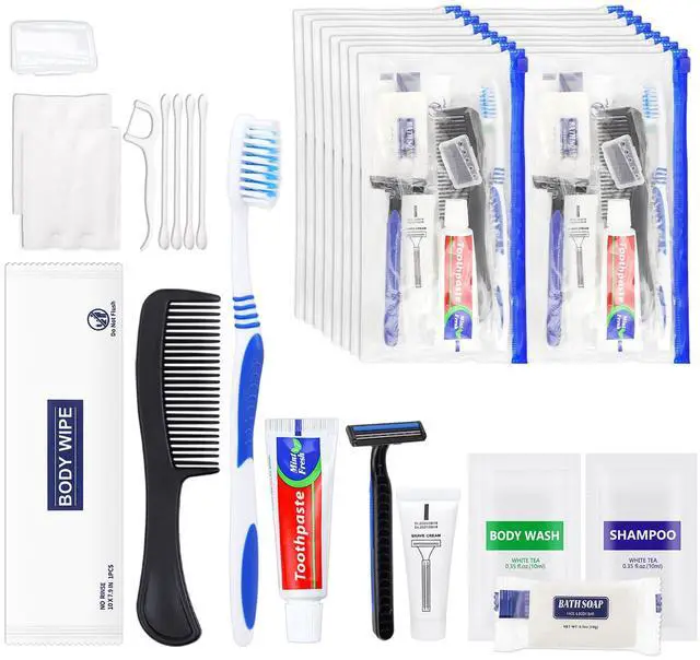 Alt view image 7 of 7 - Basic Toiletry Kits, Individually Packed, Personal Hygiene Bulk Homeless Care Package Supplies, Travel Size for Men Women Charity, Disposable Toothbrushes With Toothpaste Set