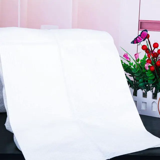 Alt view image 5 of 7 - Disposable Bath Towels 5 PCS Large Portable Bath Towels for Travel,55 x 27.5 inch Soft Big Body Towel,Washcloth for Hiking Camping Hotel Bathroom, Individually Packed