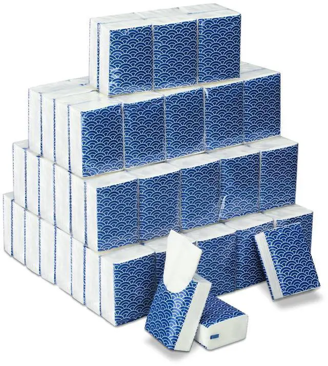 Main image of 100 Pack Pocket Tissues Travel Packs Bulk 1000 Sheet Mini Tissues Bulk 3 Ply Small Travel Size Paper Individual Pocket Size for Classroom Weeding Party(Cool)