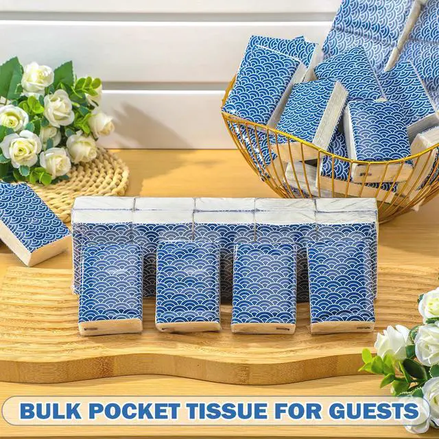 Alt view image 7 of 7 - 100 Pack Pocket Tissues Travel Packs Bulk 1000 Sheet Mini Tissues Bulk 3 Ply Small Travel Size Paper Individual Pocket Size for Classroom Weeding Party(Cool)