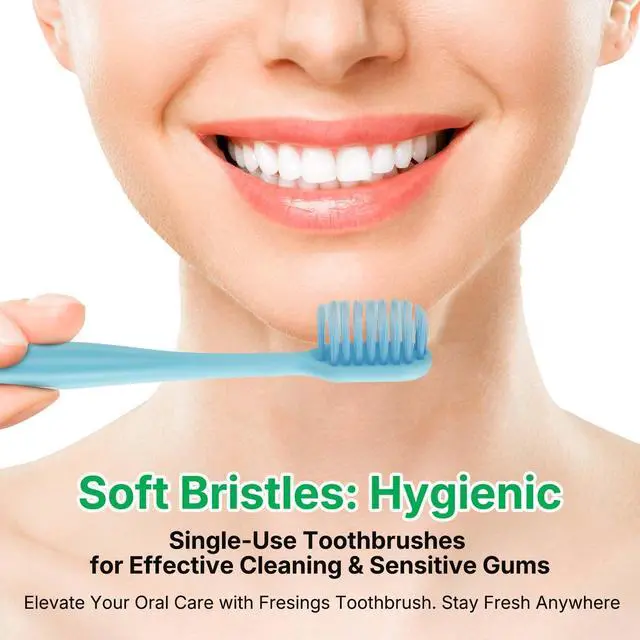 Alt view image 6 of 7 - 100 Pack Disposable Toothbrushes with Toothpaste, Individually Wrapped, Soft PBT Bristles, Peanut Grip Handle, Fluoride-Free, Bulk Travel Kit for Hotel, Guests, Emergency, Adults & Kids