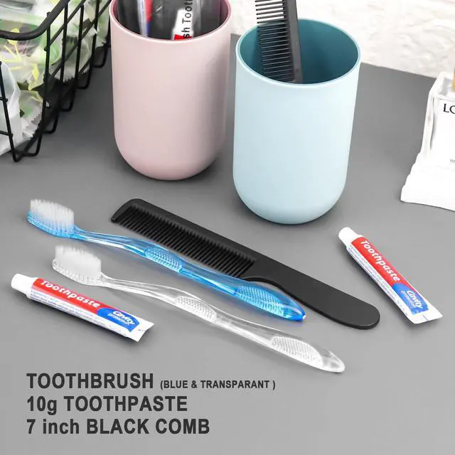 Alt view image 3 of 7 - 50 Pack Disposable Toothbrushes with Toothpaste and Comb for Homeless Individually Wrapped,10g Travel Toothpaste,7inch Black Hair Comb, Bulk Toothbrush for Hotel,AirBnb,Shelter,Charity