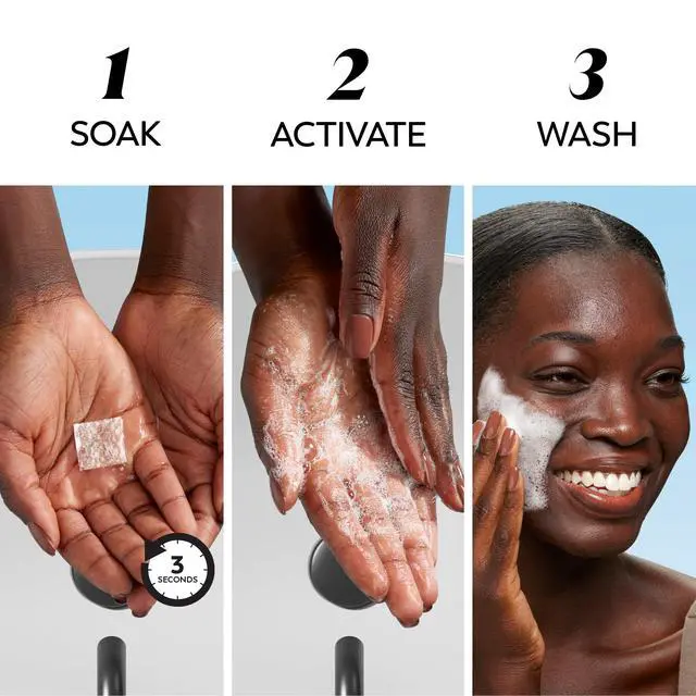 Alt view image 3 of 7 - Face Wash, Hyaluronic Acid Cleansing Melts, Fragrance-Free, Daily Use Gentle Cleanser, For All Skin Types, Travel Size, Water-Activated to Clean, Tone, and Refresh, 64ct (2 Pack x 32ct)
