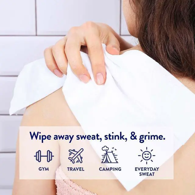 Alt view image 2 of 7 - Cucumber Mint Shower Sheets | Summer and Hot Weather Essential | Individually Wrapped Body Cleansing Cloths | 10 Wipes (Pack of 1)