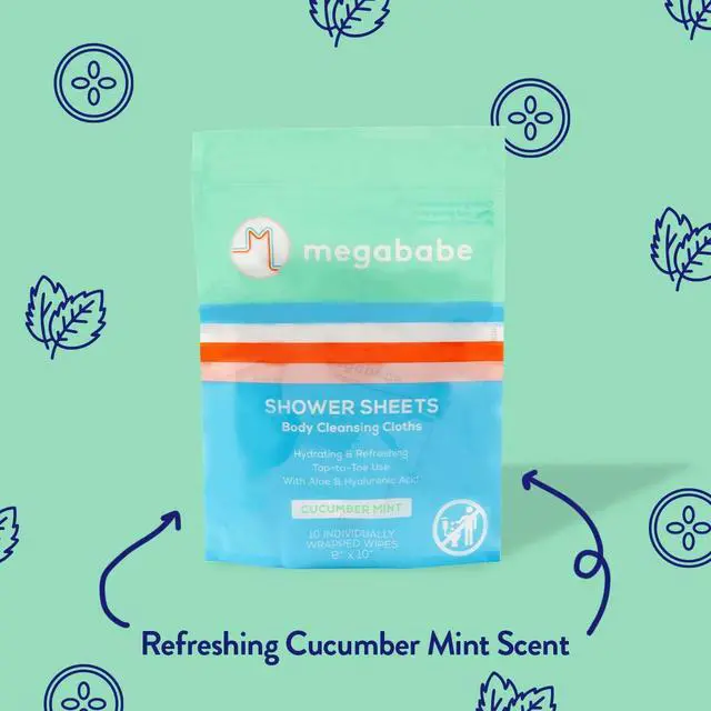 Alt view image 4 of 7 - Cucumber Mint Shower Sheets | Summer and Hot Weather Essential | Individually Wrapped Body Cleansing Cloths | 10 Wipes (Pack of 1)