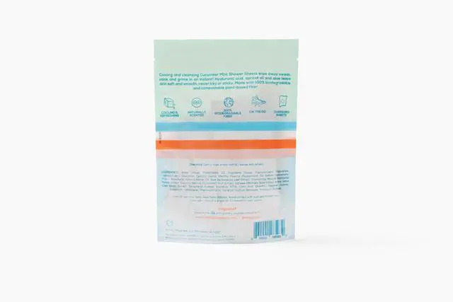 Alt view image 7 of 7 - Cucumber Mint Shower Sheets | Summer and Hot Weather Essential | Individually Wrapped Body Cleansing Cloths | 10 Wipes (Pack of 1)