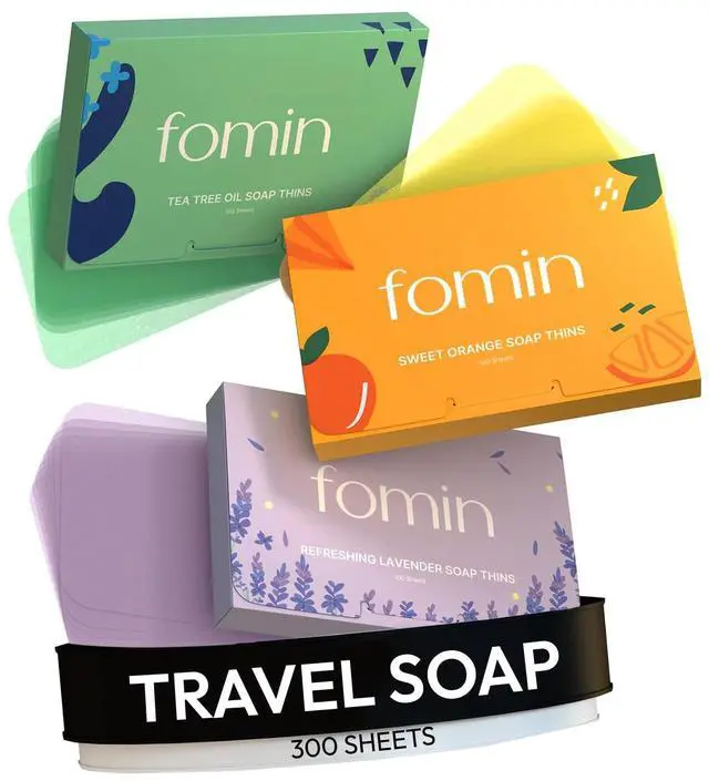Main image of Paper Soap Sheets for Hand Washing - (300 Sheets) Orange, Tea Tree, Lavender Portable Travel Soap Sheets, Dissolvable Camping Mini Soap, Portable Hand Soap Sheet
