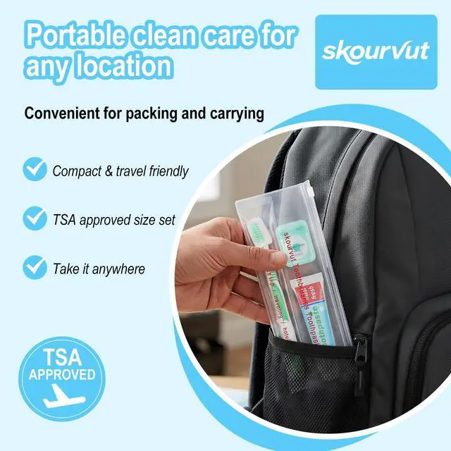 Alt view image 6 of 7 - 20 Disposable Toothbrushes with Toothpaste Set Individually Wrapped Travel Toothbrushes Kit in Bulk Travel Toiletry Kit with Toothbrush Head Cover,Dental Floss Bulk 50m/55yd for Travel Hotel