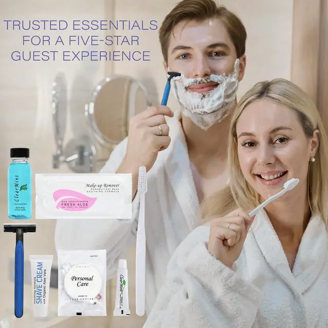 Alt view image 6 of 7 - Personal Care Travel Toiletries | 1-Shoppe Amenities Kit | Travel Shaving Set, Toothbrush & Paste, Mouthwash, Makeup Wipes, Swabs, Nail File & Sewing Kit | 150 Pieces