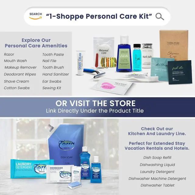 Alt view image 7 of 7 - Personal Care Travel Toiletries | 1-Shoppe Amenities Kit | Travel Shaving Set, Toothbrush & Paste, Mouthwash, Makeup Wipes, Swabs, Nail File & Sewing Kit | 150 Pieces