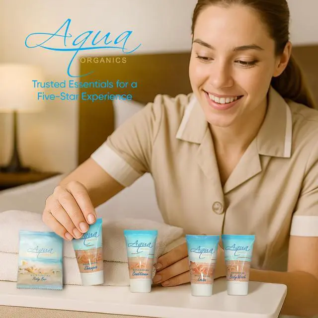 Alt view image 6 of 7 - Aqua Organics Hotel Soaps & Toiletries Bulk Set | 1-Shoppe Amenities Kit | 1oz Shampoo & Conditioner, Body Wash, Lotion, 1oz Bar Soap | Travel Size | 75 Pieces