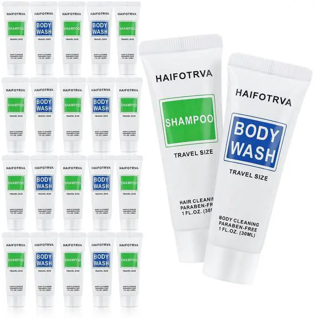 Main image of Travel Size Shampoo and Body Wash Bulk Pack of 30,Individually Wrapped 30ml/1 fl oz Small Size Hotel Supplies Portable Toiletries Amenities Bulk for Guests,Travel,Homeless,Charity
