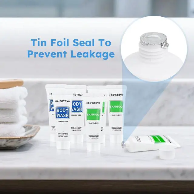Alt view image 6 of 6 - Travel Size Shampoo and Body Wash Bulk Pack of 30,Individually Wrapped 30ml/1 fl oz Small Size Hotel Supplies Portable Toiletries Amenities Bulk for Guests,Travel,Homeless,Charity