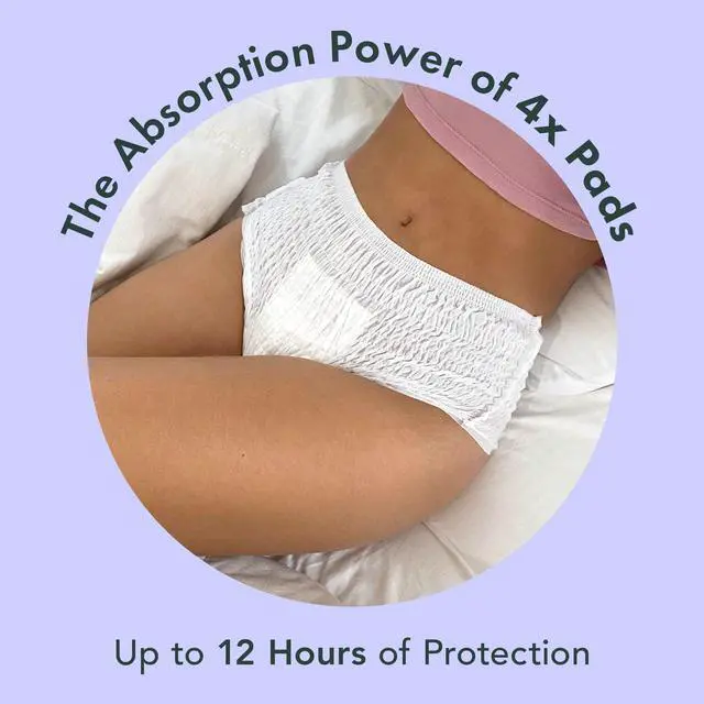 Alt view image 4 of 7 - Disposable Underwear for Women, Organic Cotton Cover - Incontinence Pads, Postpartum Essentials, Disposable Underwear, Unscented, Maximum Coverage (Size S-M, 12 Count)