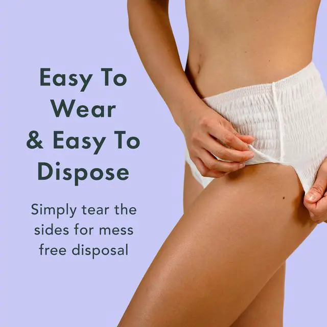 Alt view image 6 of 7 - Disposable Underwear for Women, Organic Cotton Cover - Incontinence Pads, Postpartum Essentials, Disposable Underwear, Unscented, Maximum Coverage (Size S-M, 12 Count)