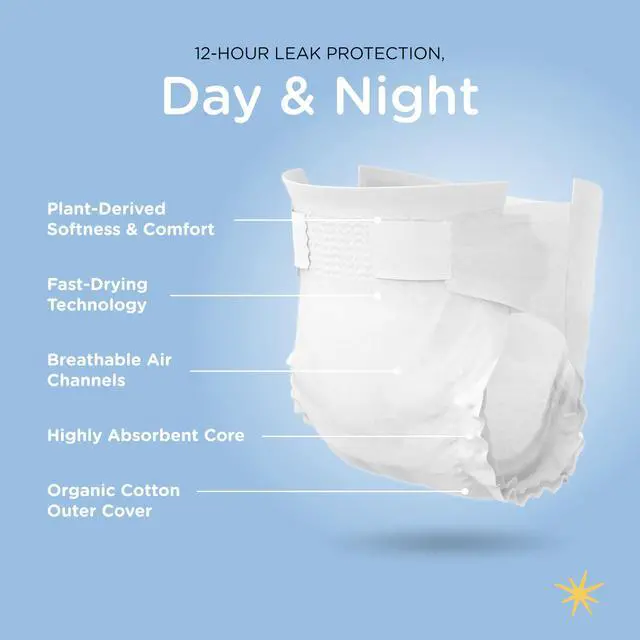 Alt view image 4 of 7 - Our Diapers | The First EWG Verified & Microbiome-Friendly Diaper | Size NB (<10 lbs) 32 Count | 12-Hour Leak Protection | Made with Organic Cotton & Plant-Derived Materials | Totally Chlorine Free