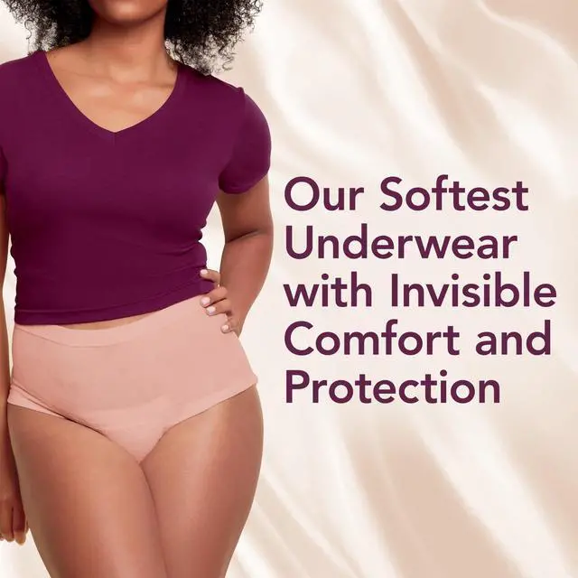 Alt view image 4 of 7 - Silhouette Adult Diapers, Incontinence & Postpartum Bladder Leak Underwear for Women, Maximum Absorbency, Large, Pink, 52 Count (2 Packs of 26), Packaging May Vary