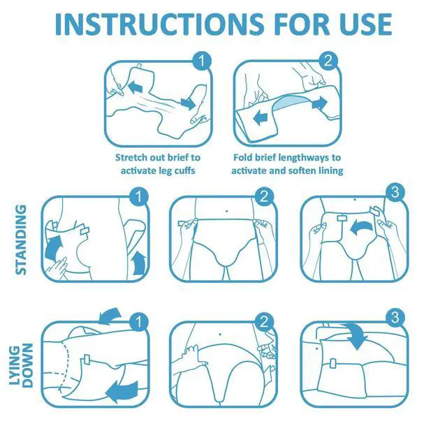 Alt view image 7 of 7 - Adult Diaper 10 Pieces - ABDry New White Diapers (Medium 28"-38")