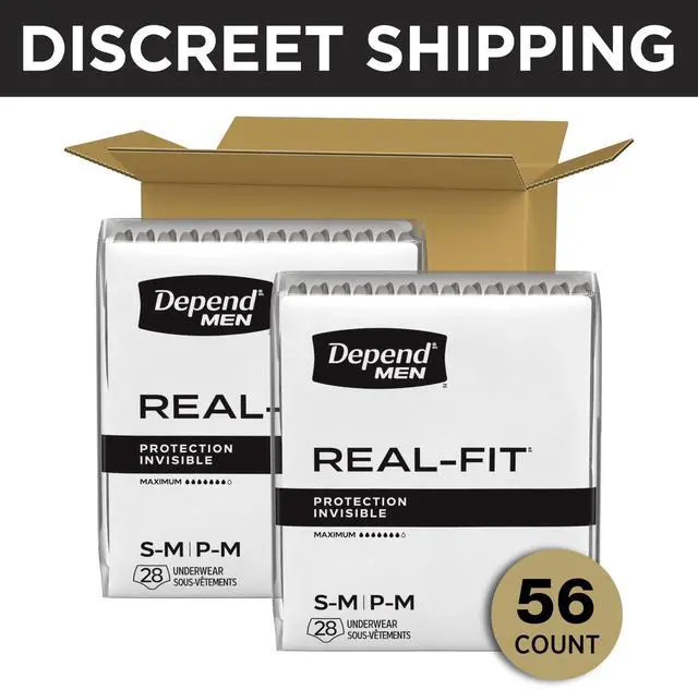 Alt view image 2 of 7 - Real Fit Adult Diapers, Incontinence Underwear for Men, Disposable, Maximum Absorbency, Small/Medium, Grey, 56 Count (2 Packs of 28), Packaging May Vary