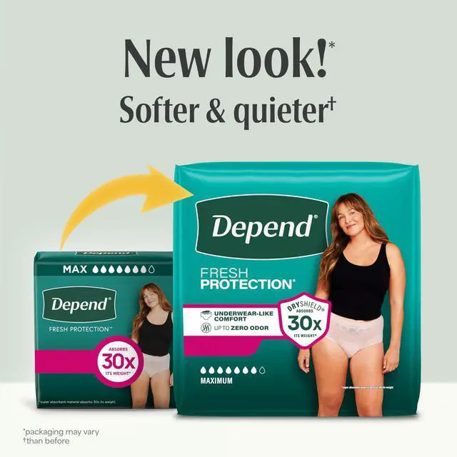 Alt view image 3 of 7 - Fresh Protection Adult Diapers, Incontinence Underwear for Women, Disposable, Maximum, Small, Blush, 80 Count (2 Packs of 40), Packaging May Vary