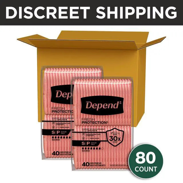 Alt view image 2 of 7 - Fresh Protection Adult Diapers, Incontinence Underwear for Women, Disposable, Maximum, Small, Blush, 80 Count (2 Packs of 40), Packaging May Vary