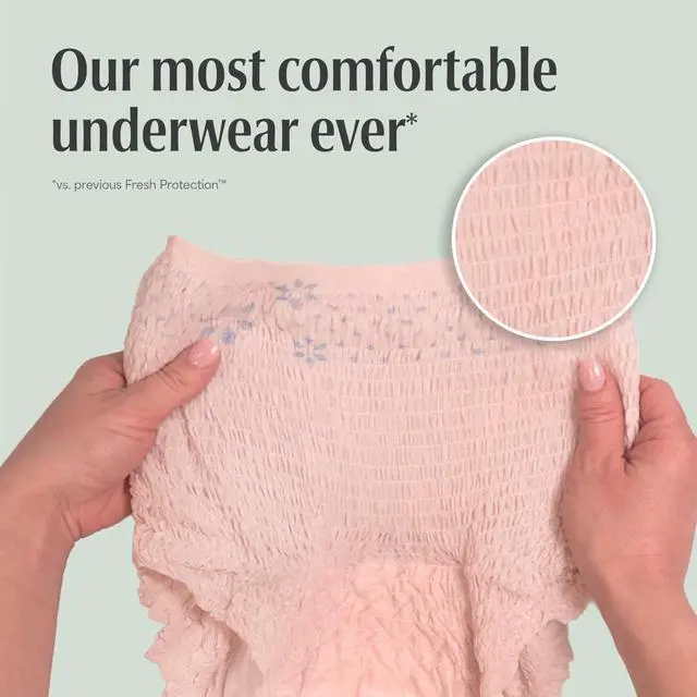Alt view image 6 of 7 - Fresh Protection Adult Diapers, Incontinence Underwear for Women, Disposable, Maximum, Small, Blush, 80 Count (2 Packs of 40), Packaging May Vary