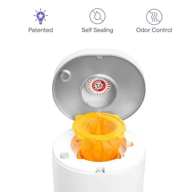 Alt view image 5 of 7 - Arm & Hammer Diaper Pail Refill Bags, Snap, Seal, Toss Disposable Diaper Trash Bags, Lavender Scented, 20 Pack, Holds up to 600 Newborn Diapers